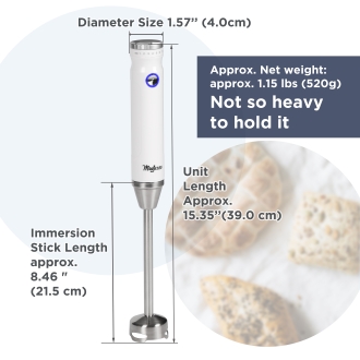 Hand Blender - Magiccos Immersion Stick Hand Blender - 9 Speeds Contorl, Slim Stick Blender Wand, 350W DC Motor, For Shakes and Smoothi